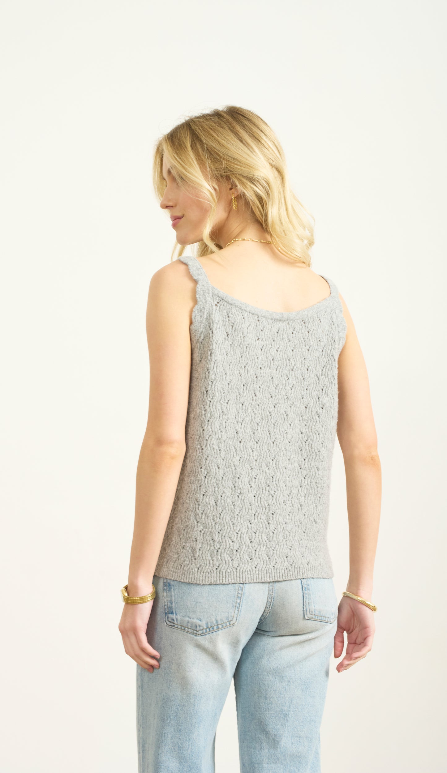 POINTELLE CARDIGAN & TANK SET