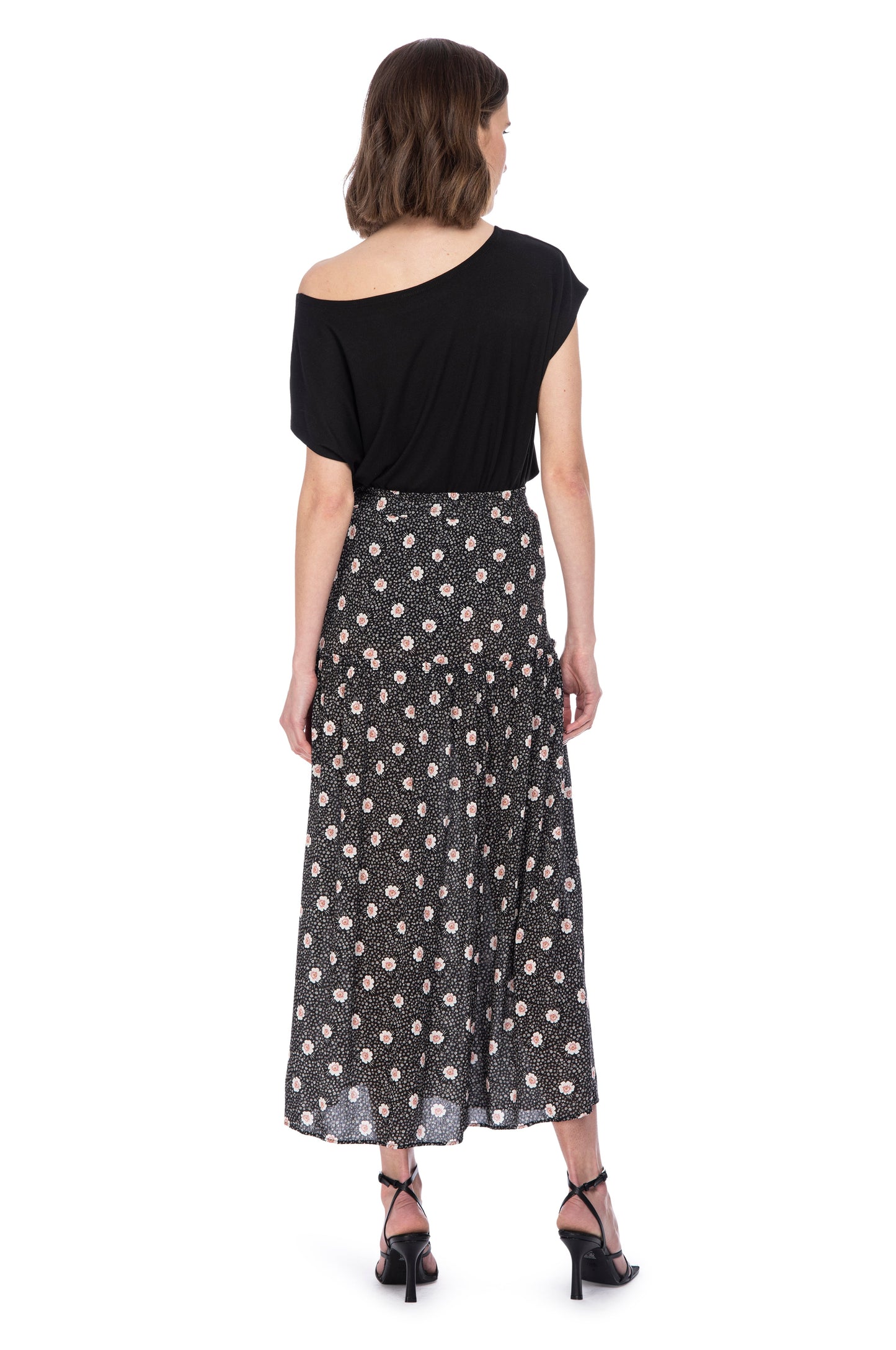 RUFFLE EDGE MIDI SKIRT