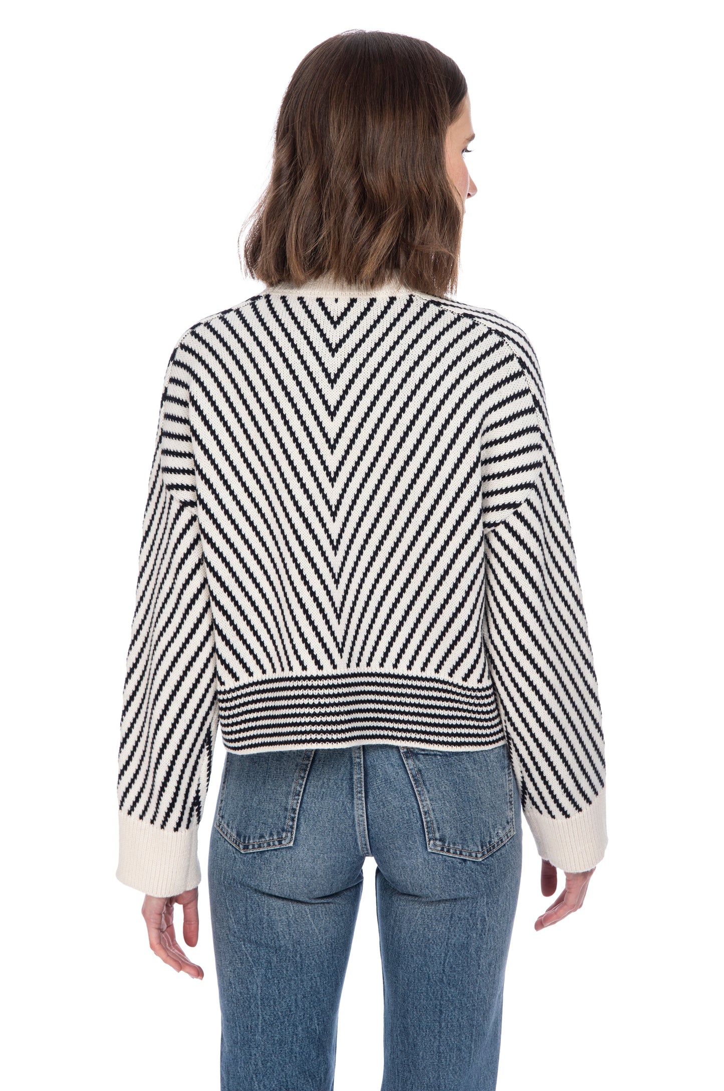 MITERED STRIPE PULLOVER