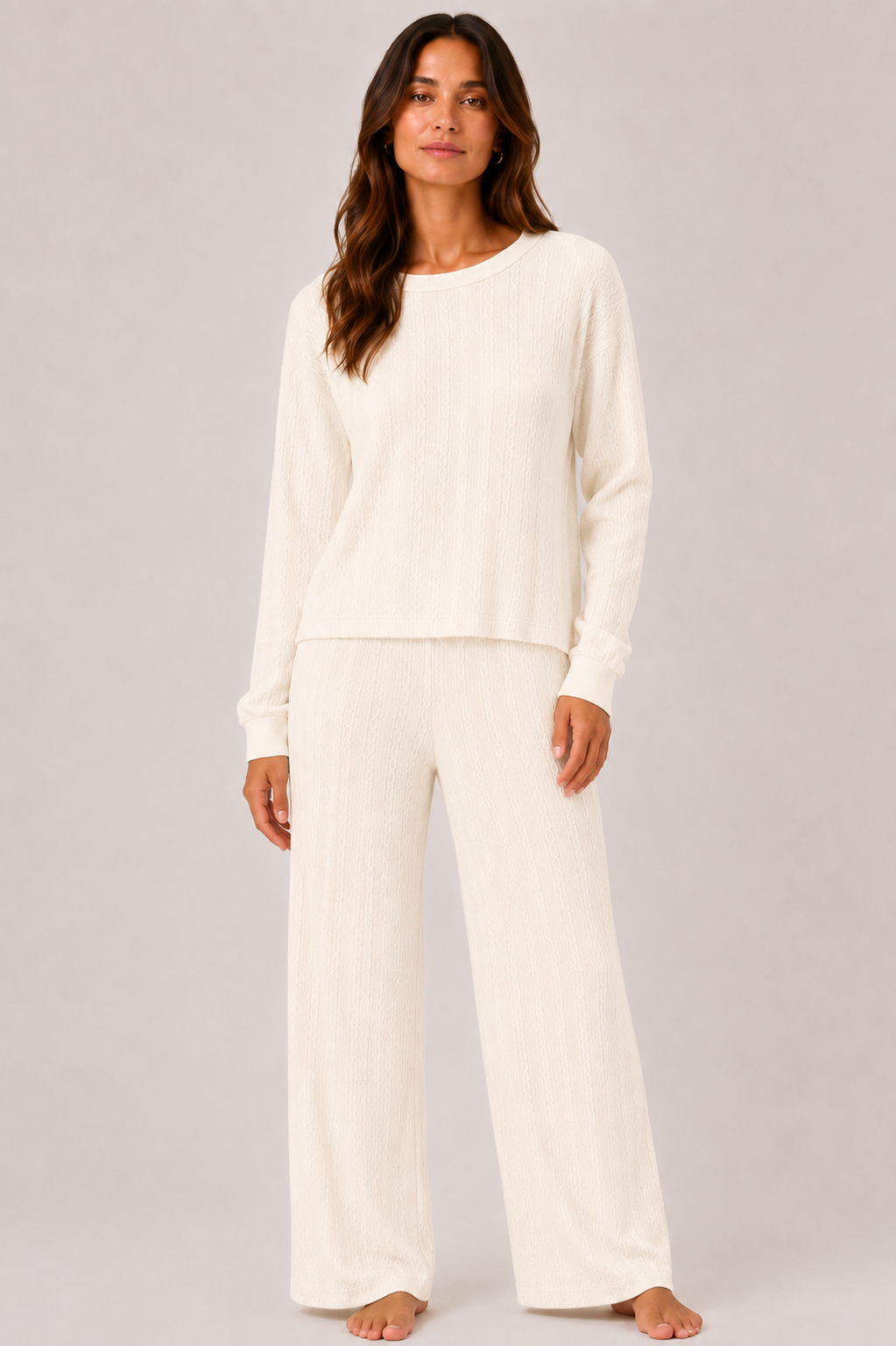 CABLE KNIT PANTS