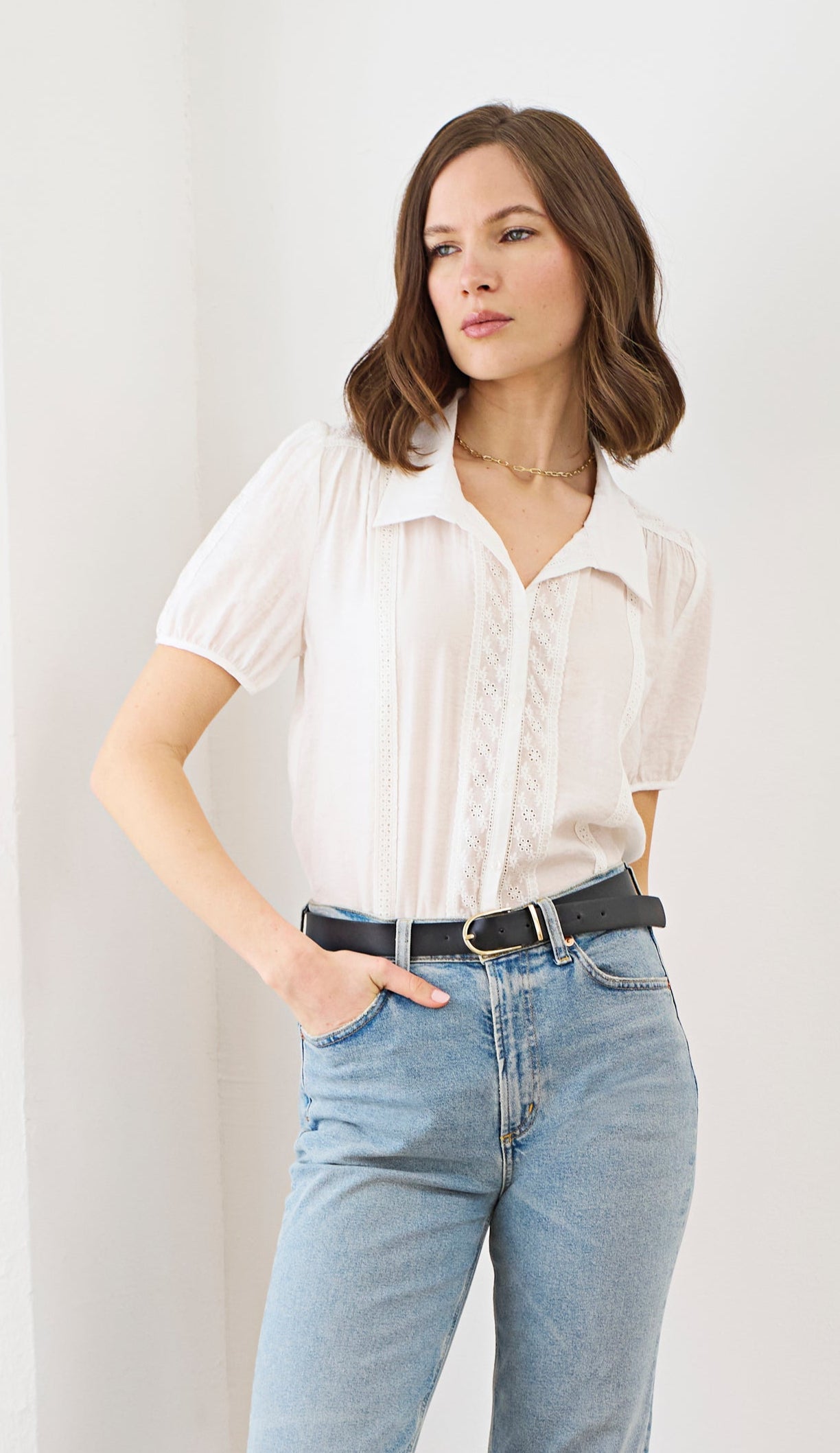 eyelet collar dress shirts ASOS DESIGN relaxed revere collar eyelet shirt in blue