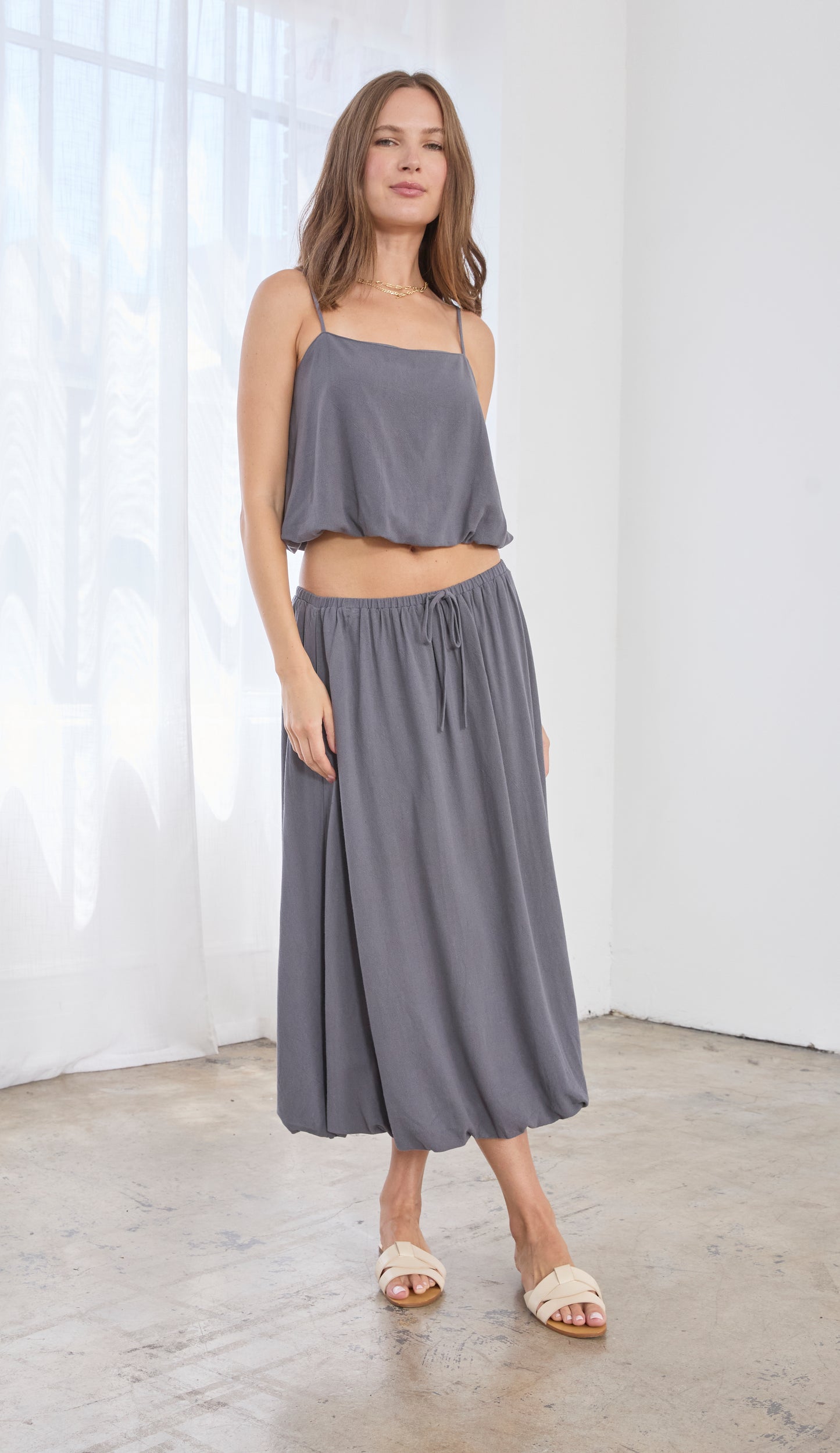 BUBBLE MIDI SKIRT