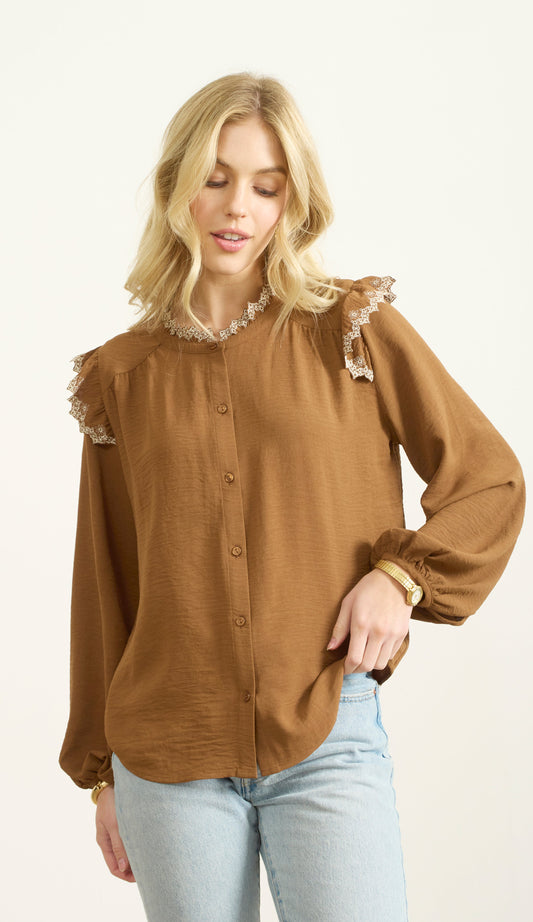 RUFFLE EDGE BUTTON UP