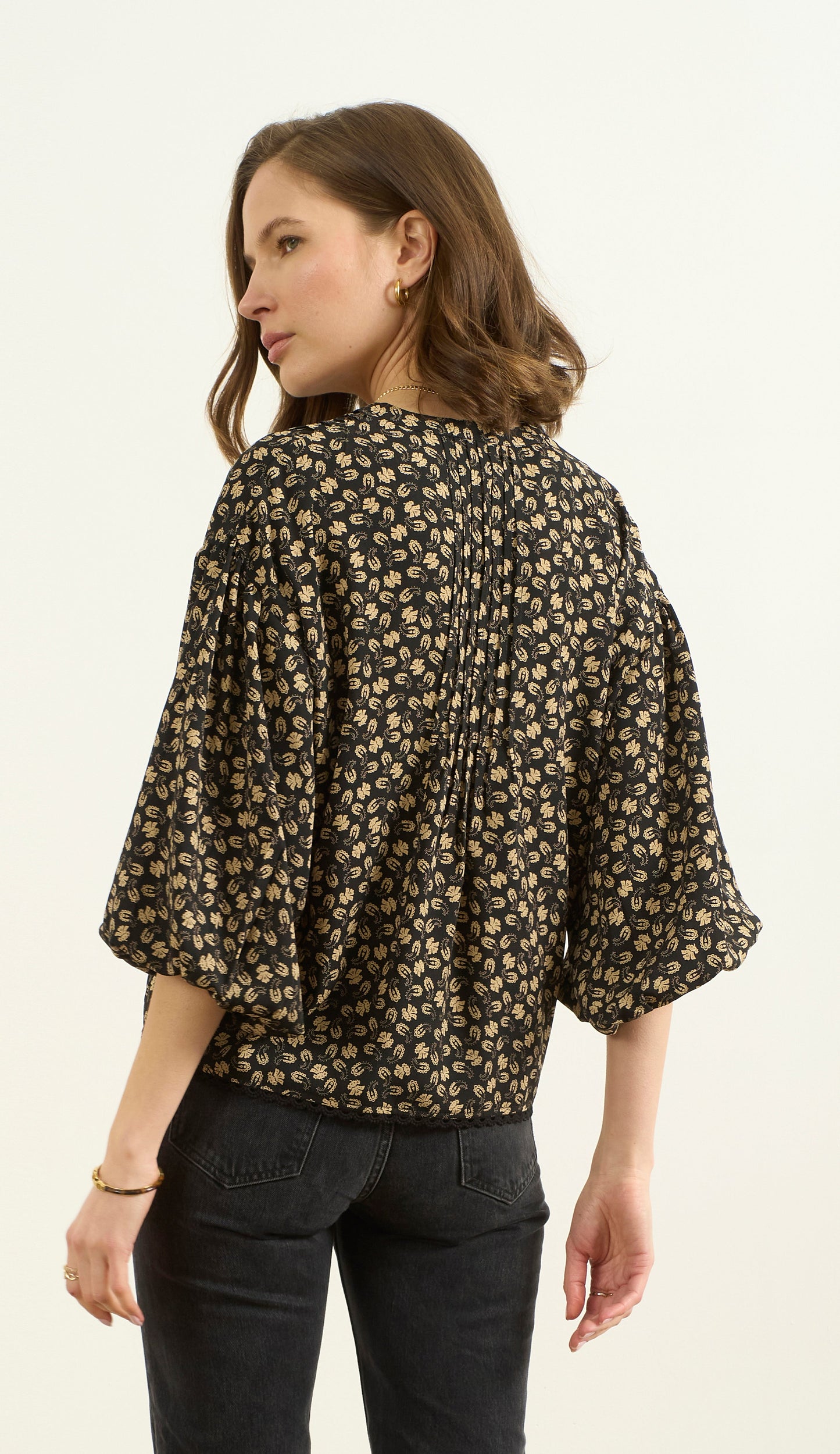 PINTUCK FRONT BLOUSE
