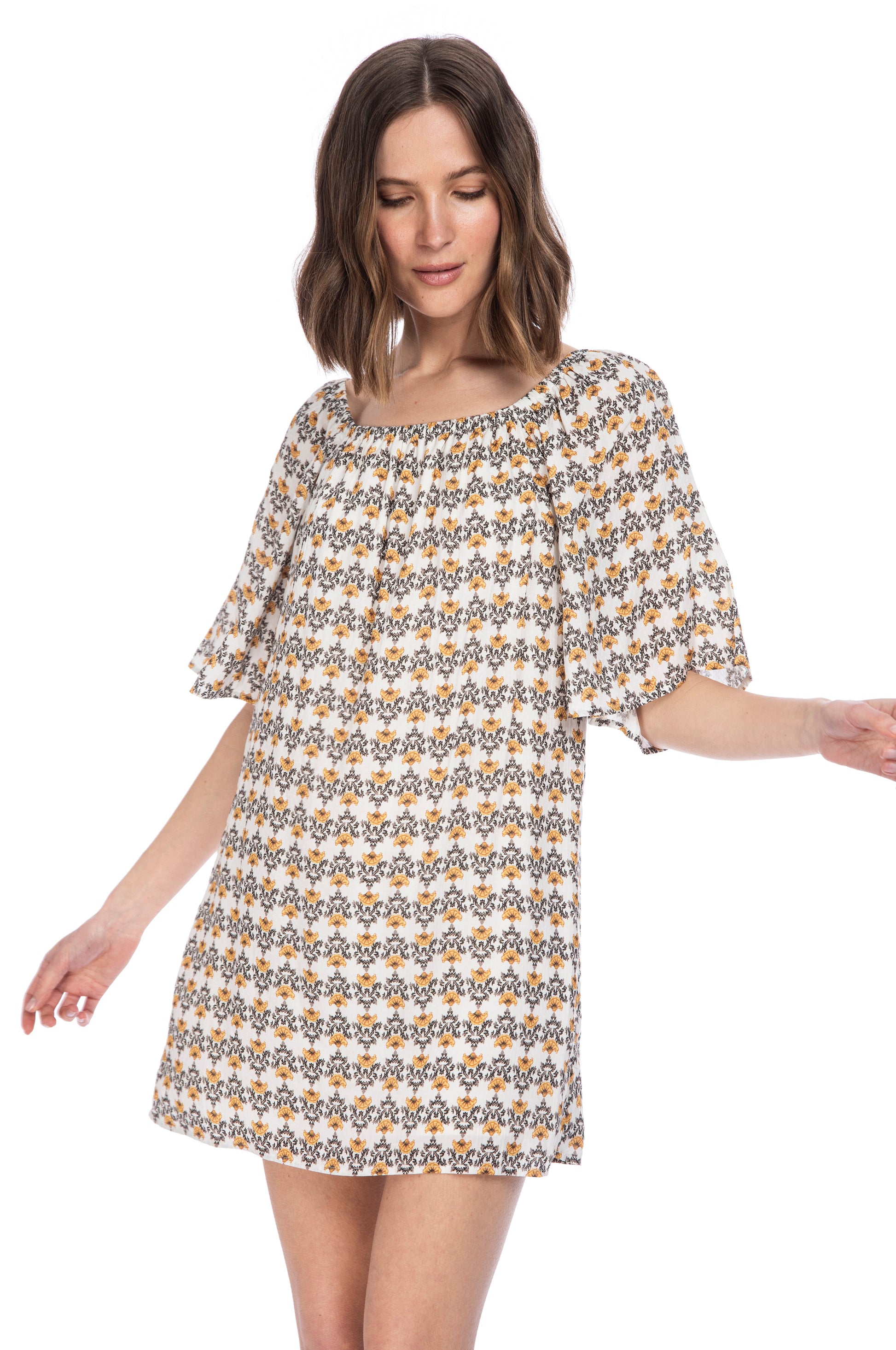 loose fitting shift dresses Bcbgeneration Women's Ruffle Sleeve Tent Dress - Deep Red