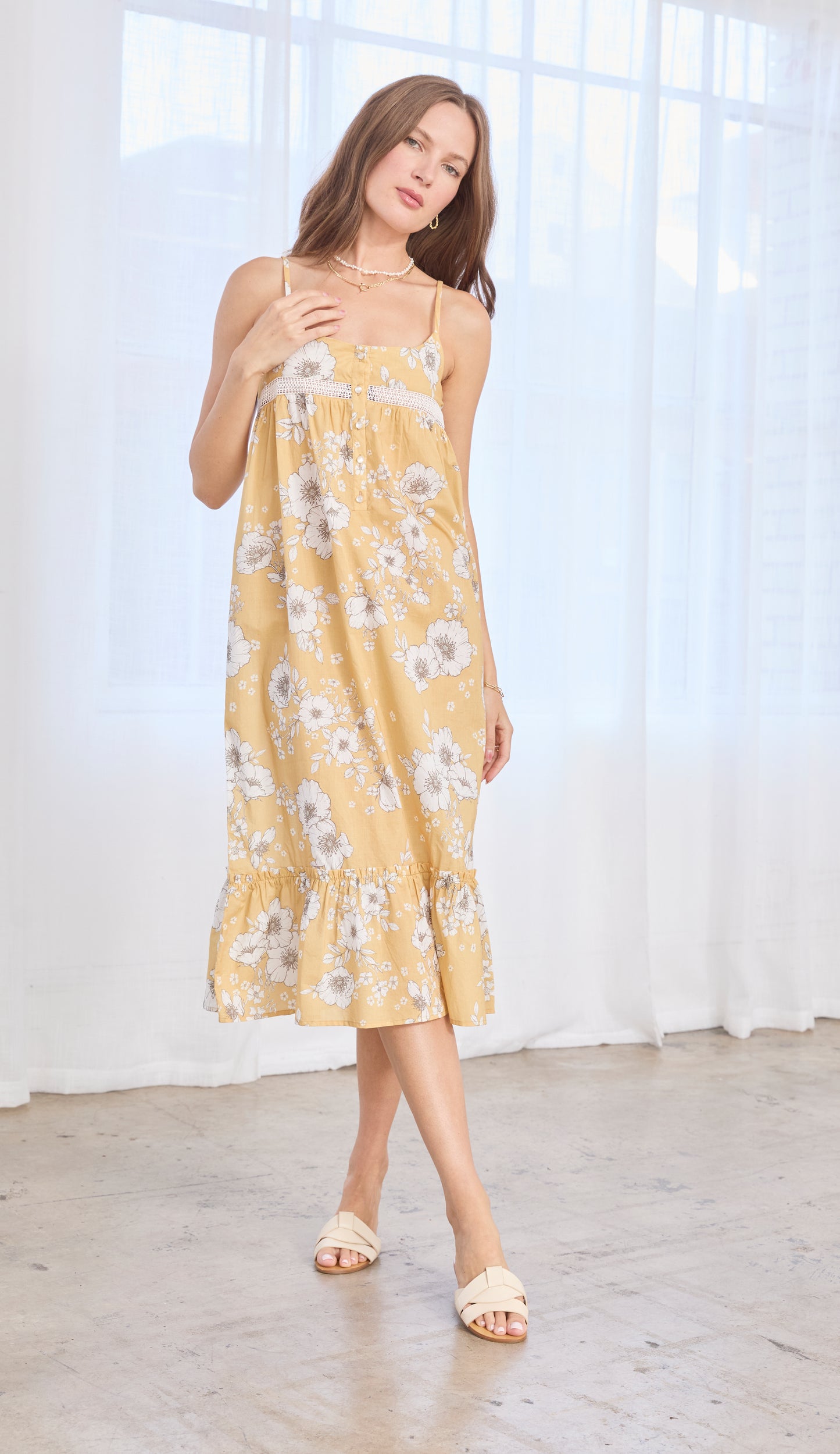 STRAPPY MIDI DRESS