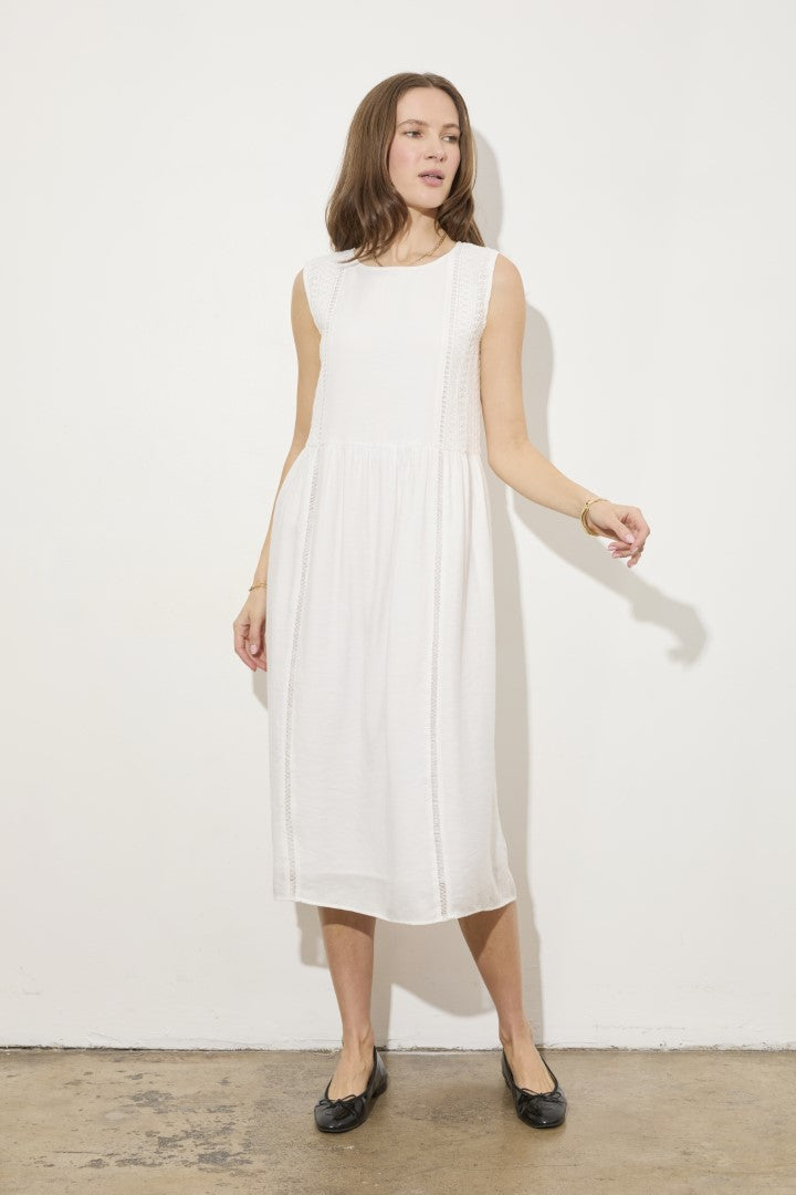 SLEEVELESS TRIM MIDI DRESS