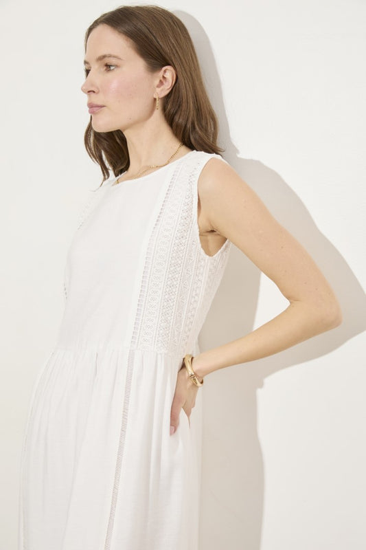 SLEEVELESS TRIM MIDI DRESS