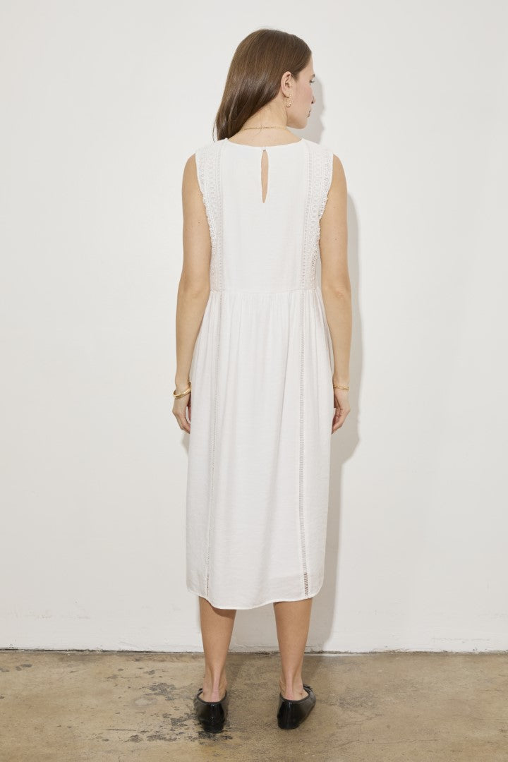 SLEEVELESS TRIM MIDI DRESS