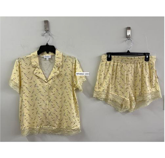 BUTTER SHORT SET W/LACE TRIM