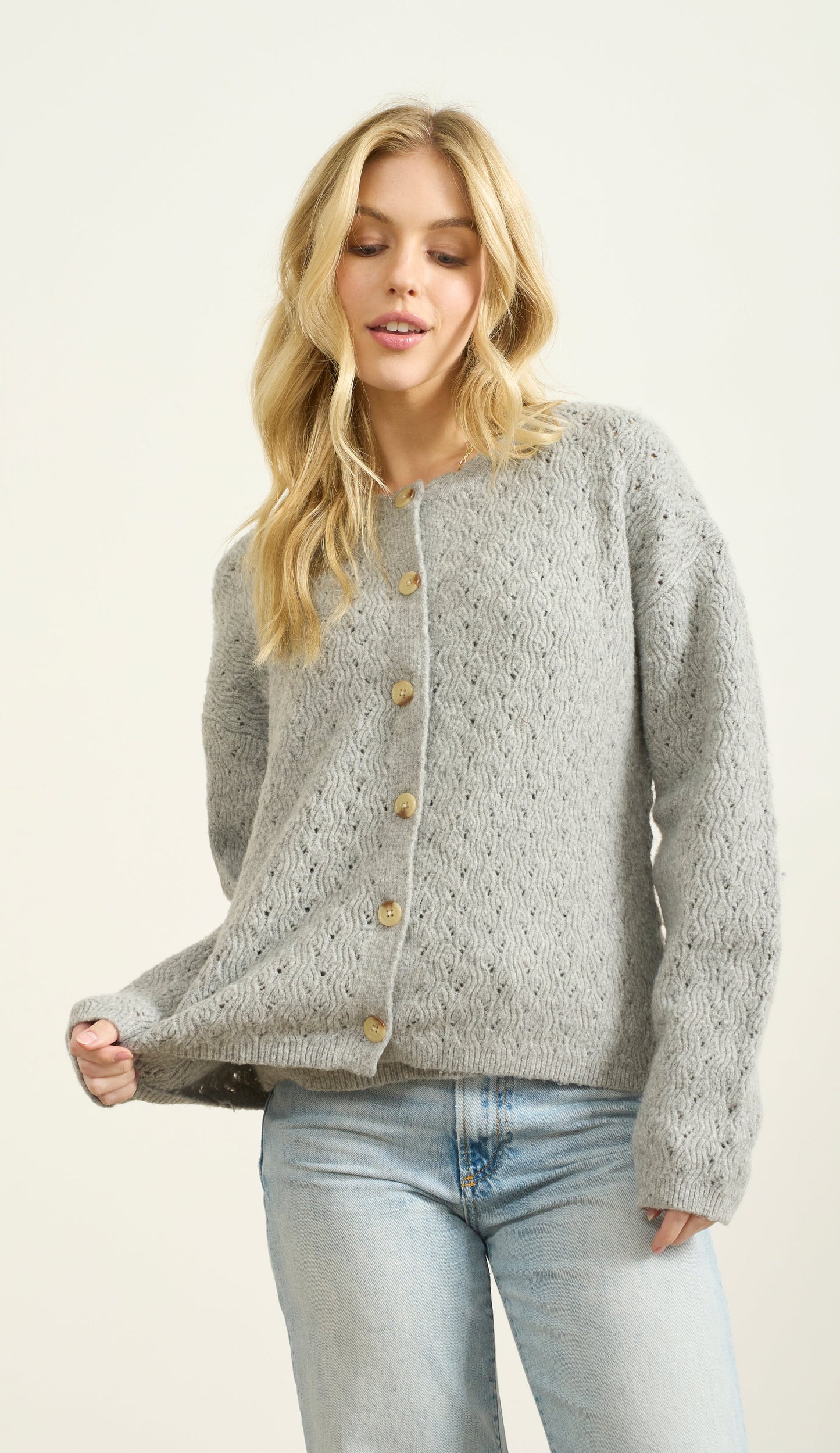 POINTELLE CARDIGAN & TANK SET