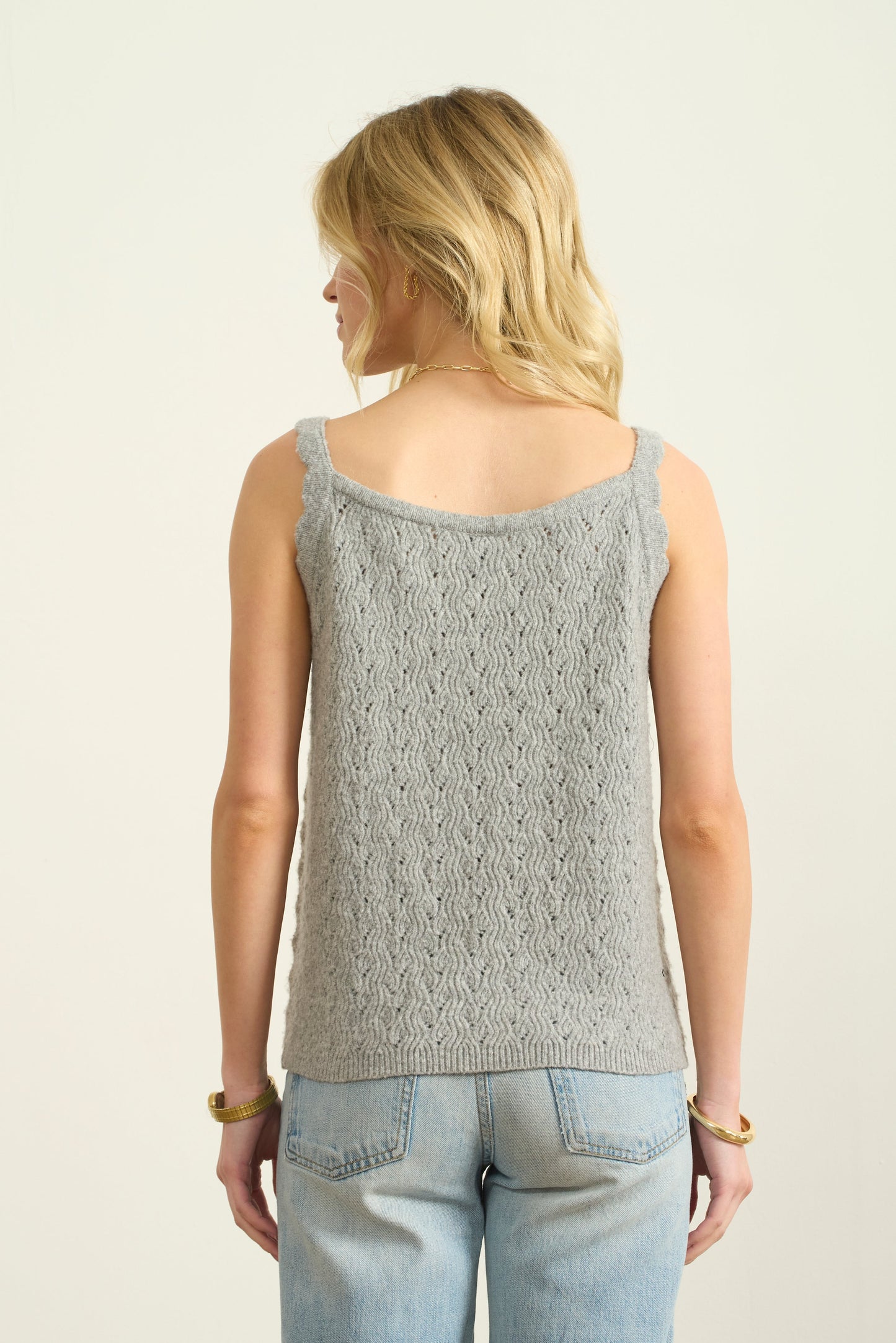 POINTELLE CARDIGAN & TANK SET