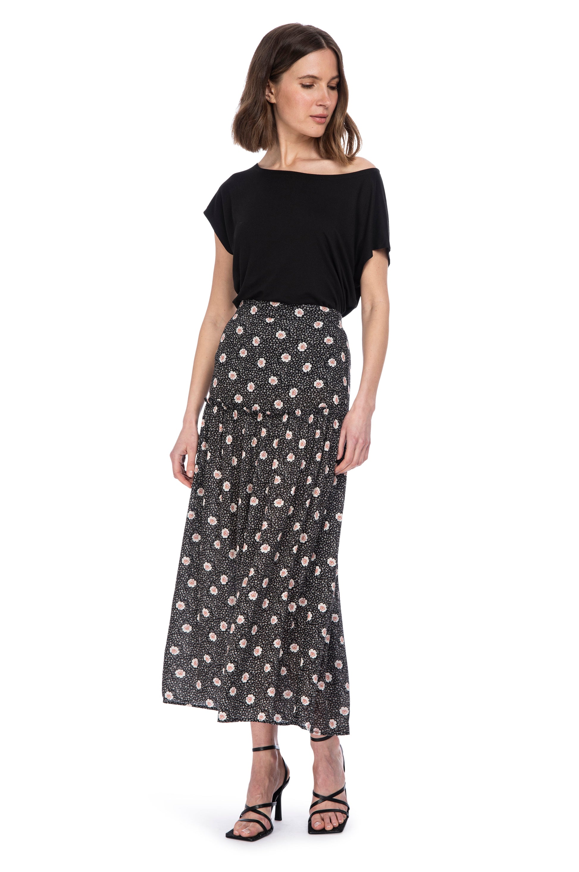 RUFFLE EDGE MIDI SKIRT – Bobeau - Main Image