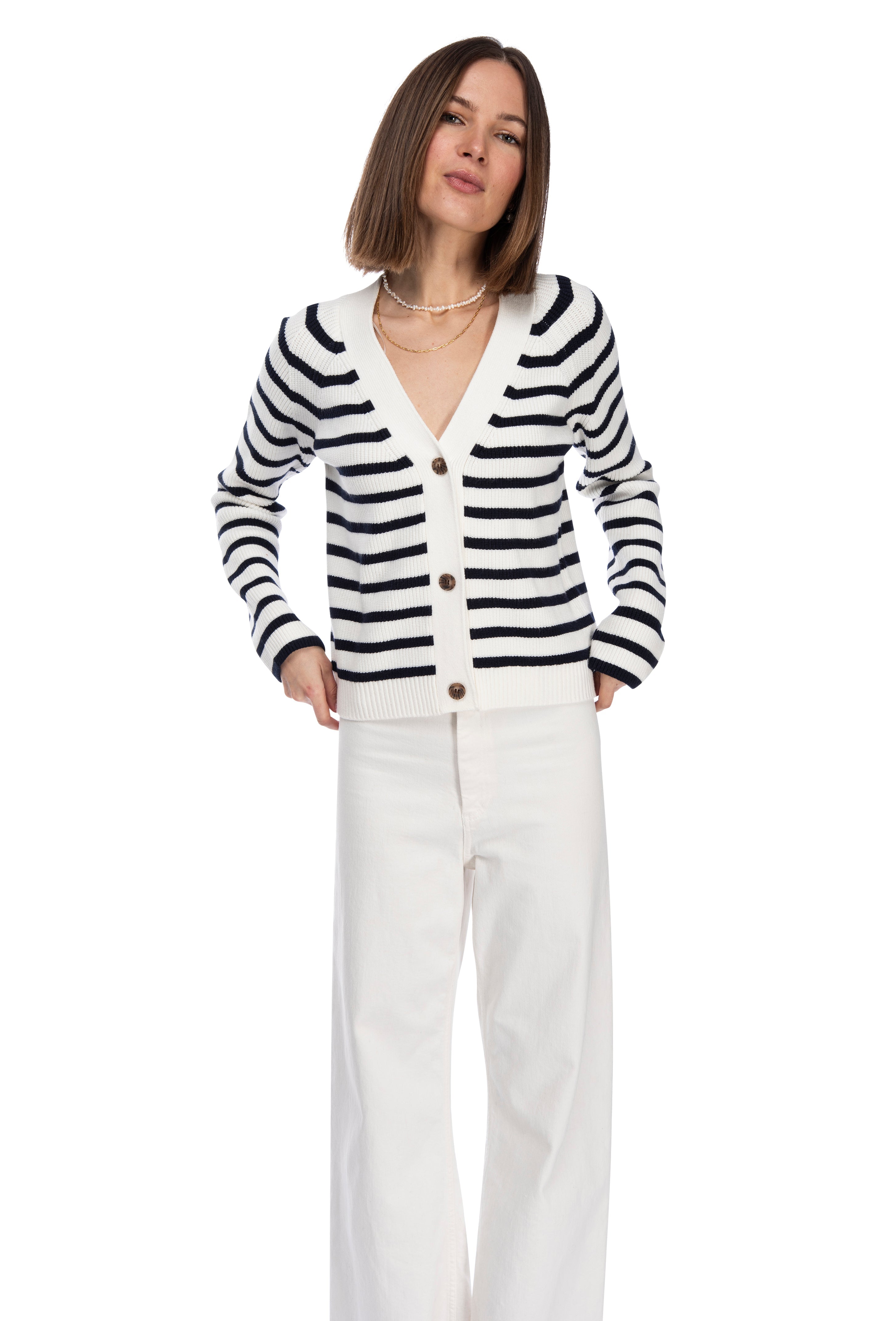 Bobeau white cardigan best sale