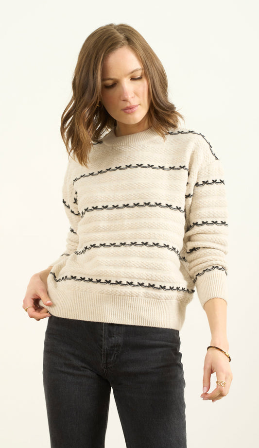 TEXTURED STRIPE SWEATER