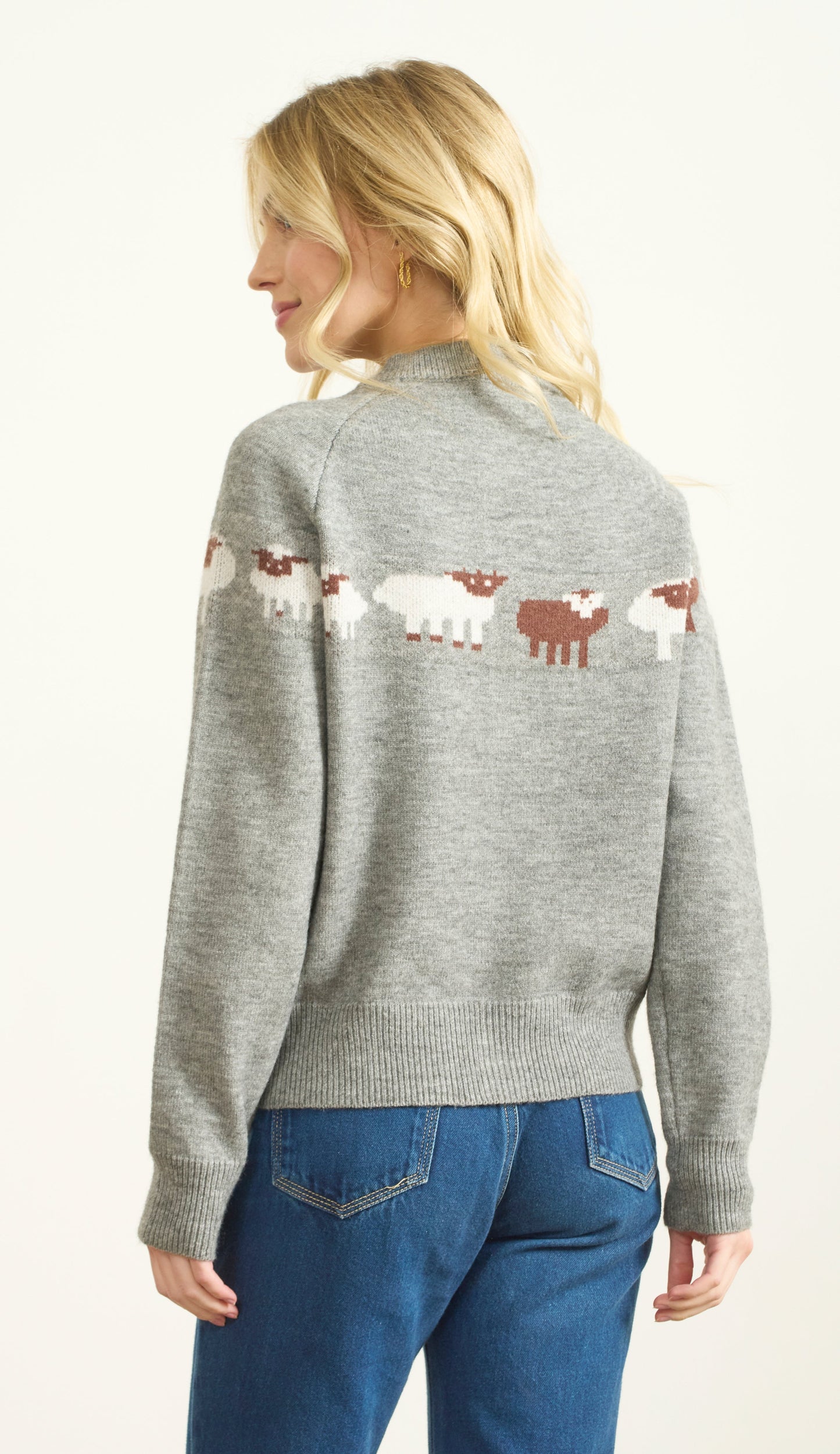 BUTTON FRONT SHEEP CARDIGAN
