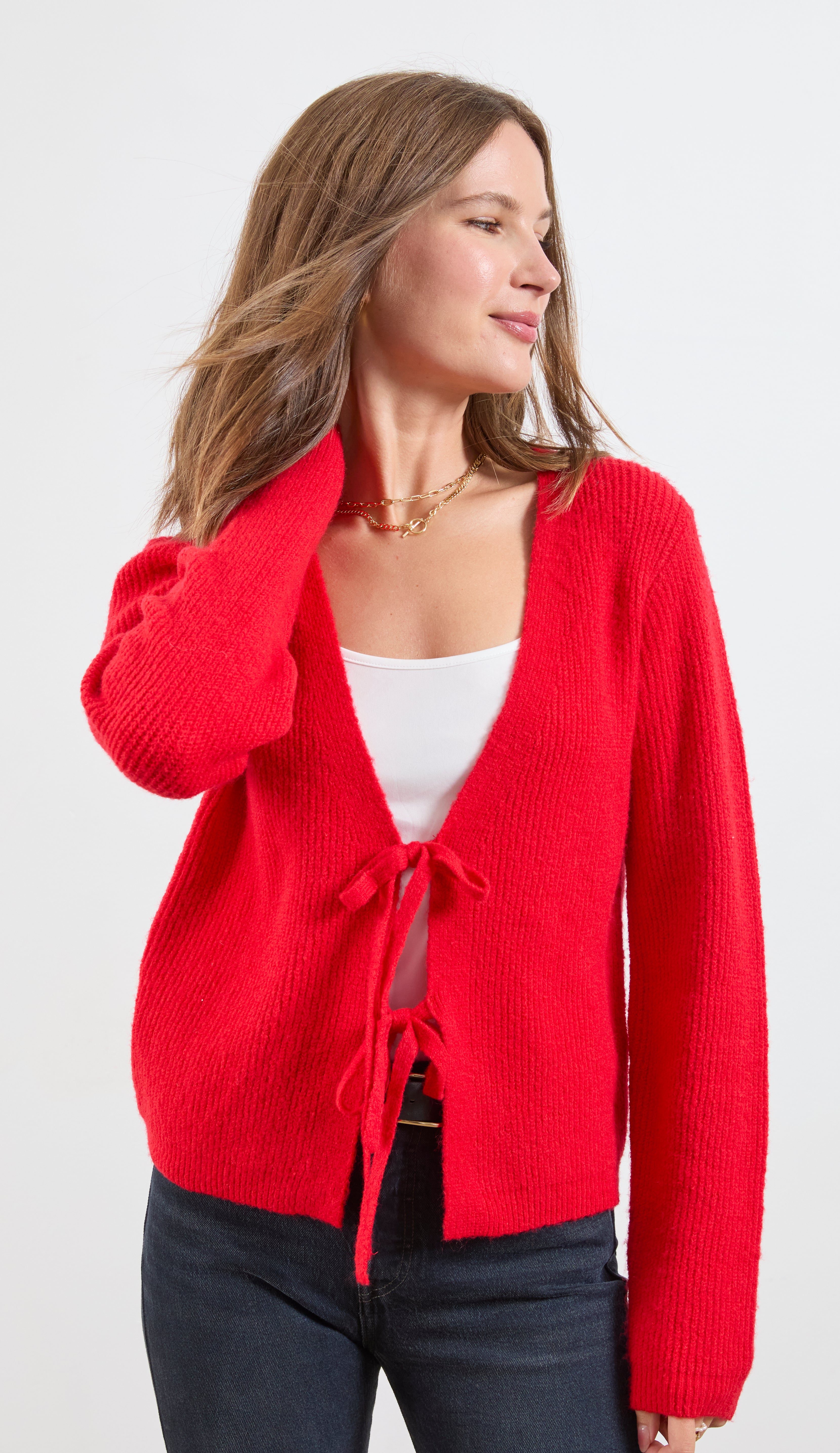 DOUBLE TIE FRONT CARDIGAN – Bobeau