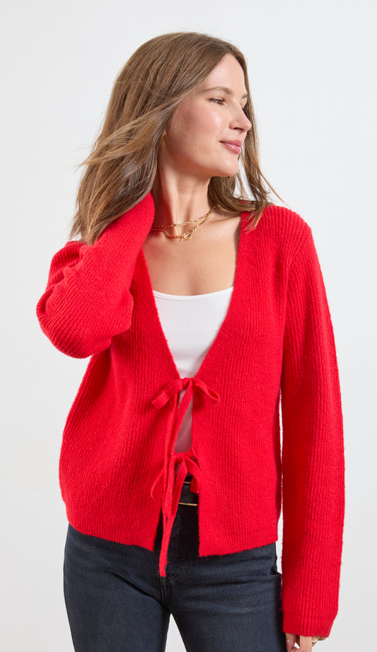 DOUBLE TIE FRONT CARDIGAN