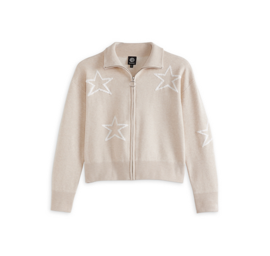 STAR ZIP UP SWEATER