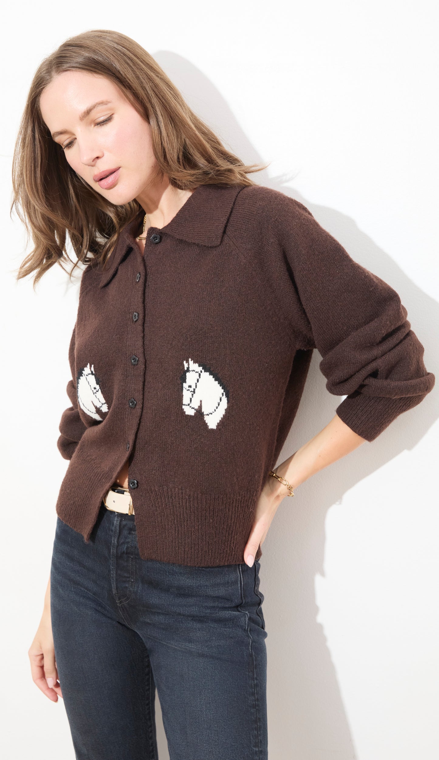 HORSE CARDIGAN SWEATER