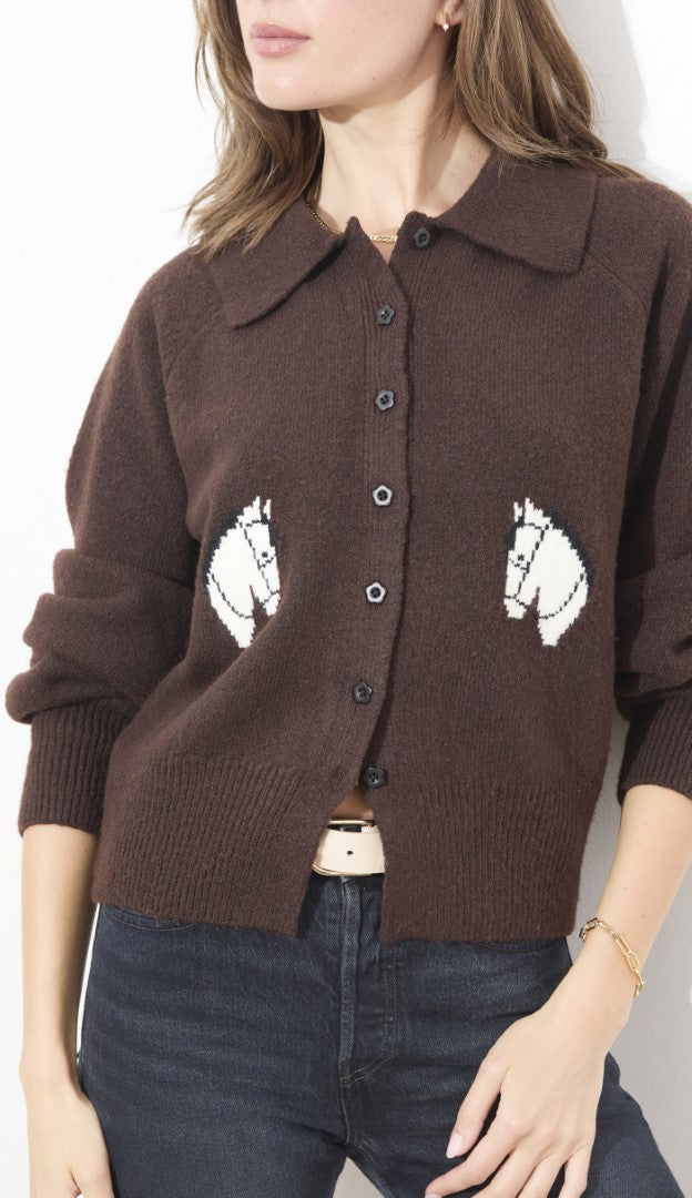 HORSE CARDIGAN SWEATER