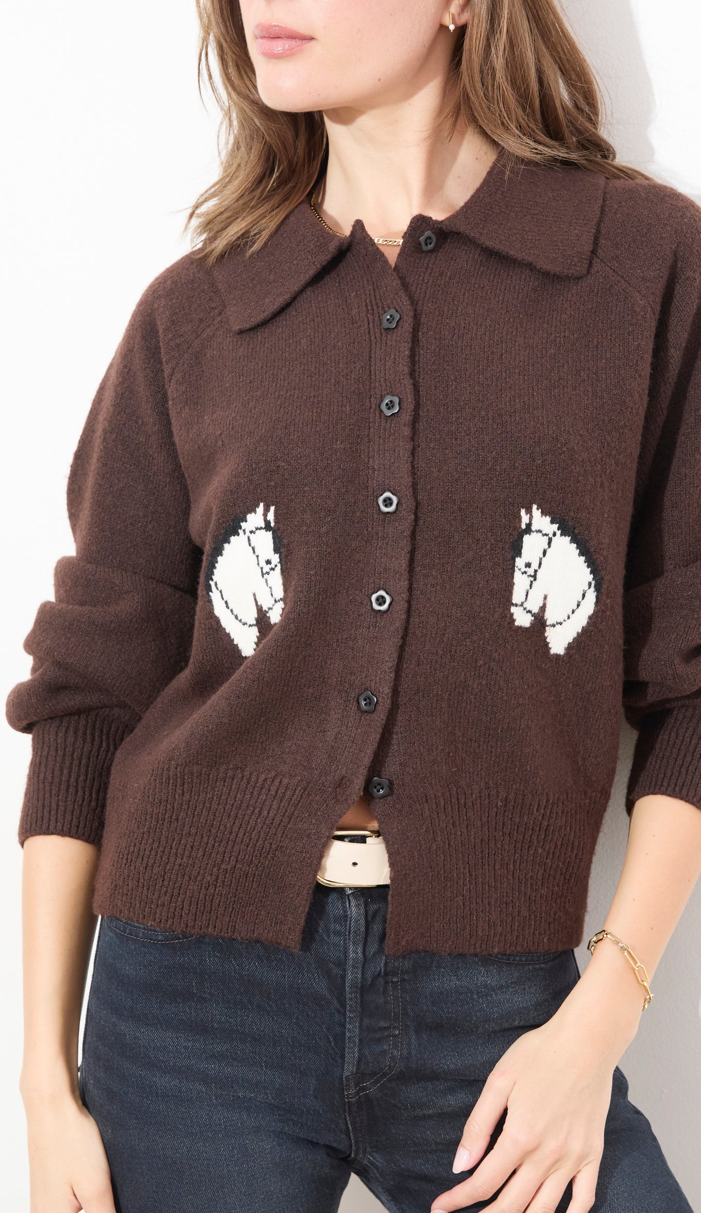 HORSE CARDIGAN SWEATER
