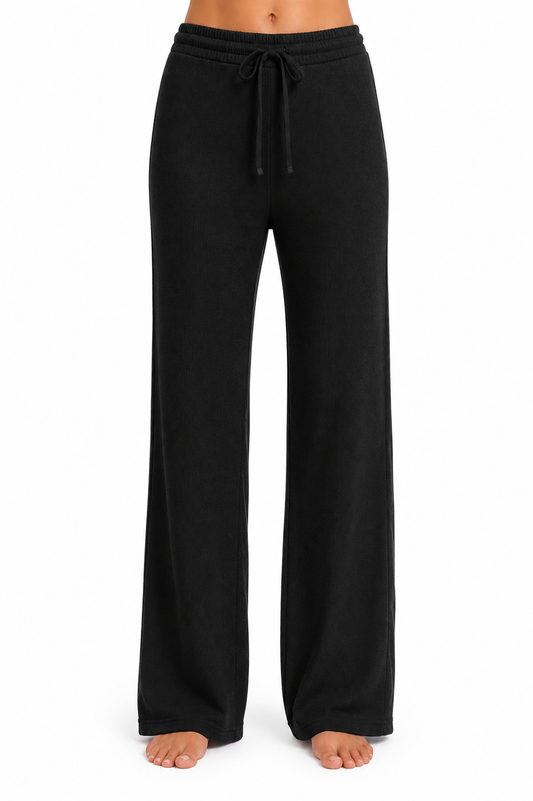STRAIGHT LEG MINI RIB PANTS