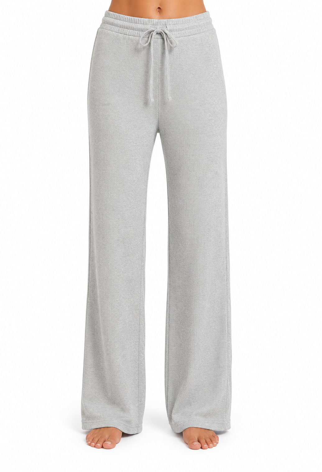 STRAIGHT LEG MINI RIB PANTS