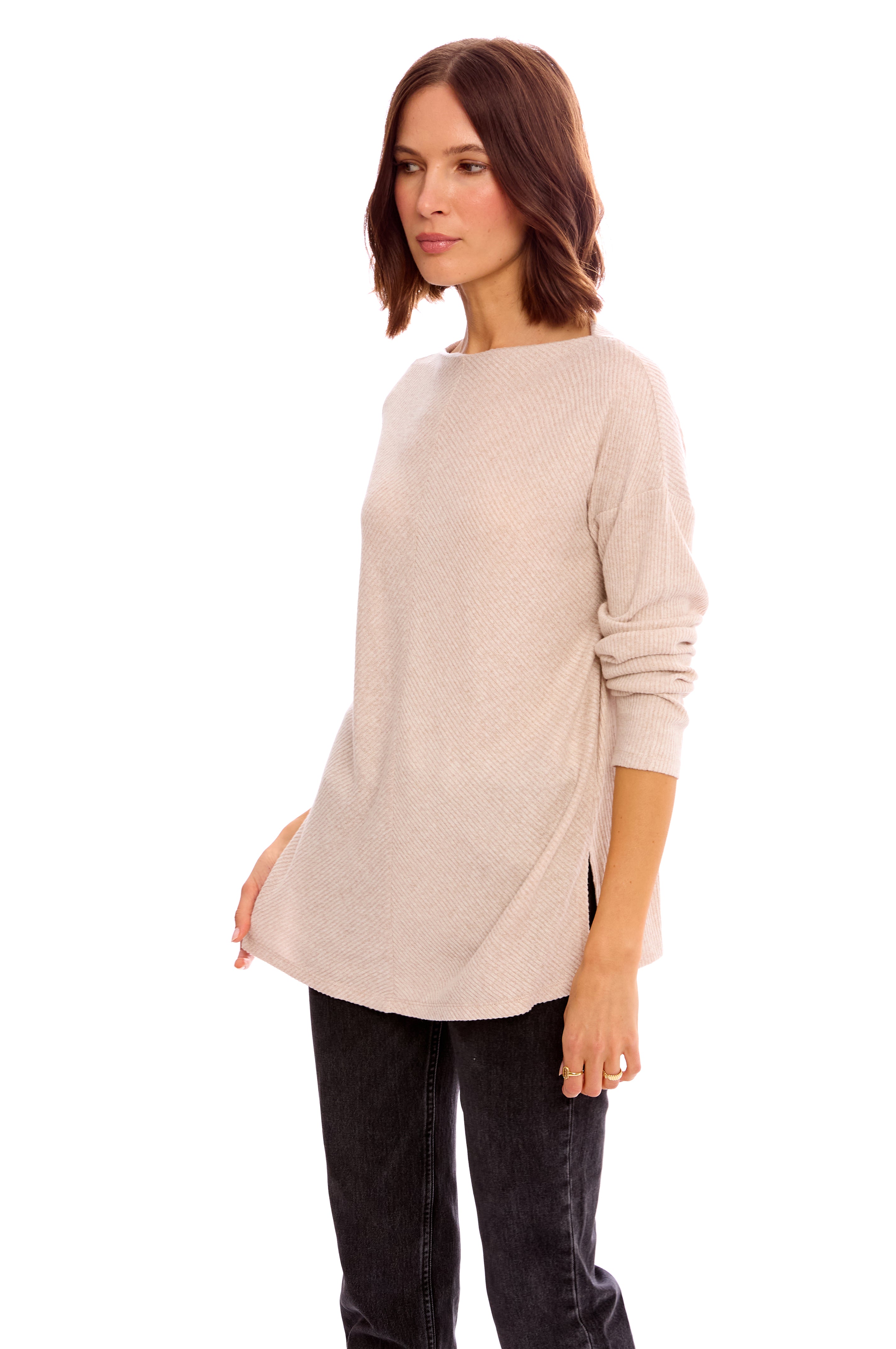 Store NWT Bobeau Off The Shoulder Ribbed Sweater