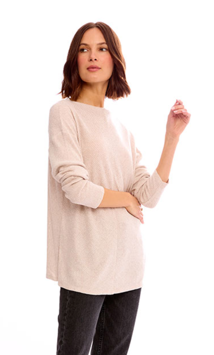 MITERED RIB TUNIC TOP