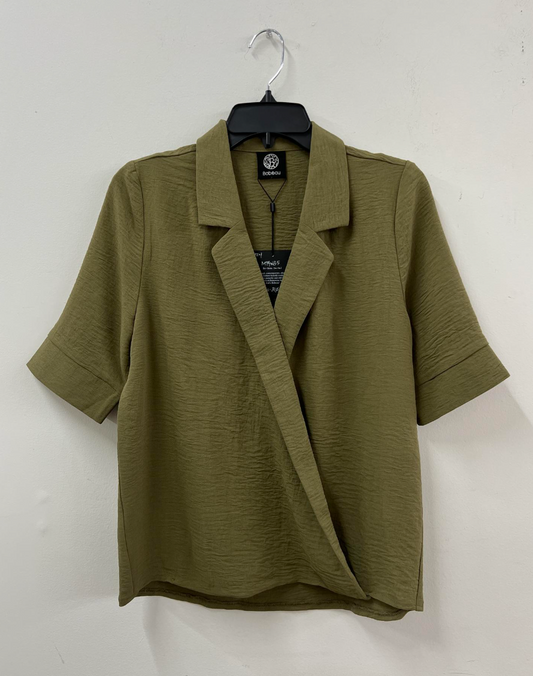 ELBOW SLEEVE SURPLICE TOP