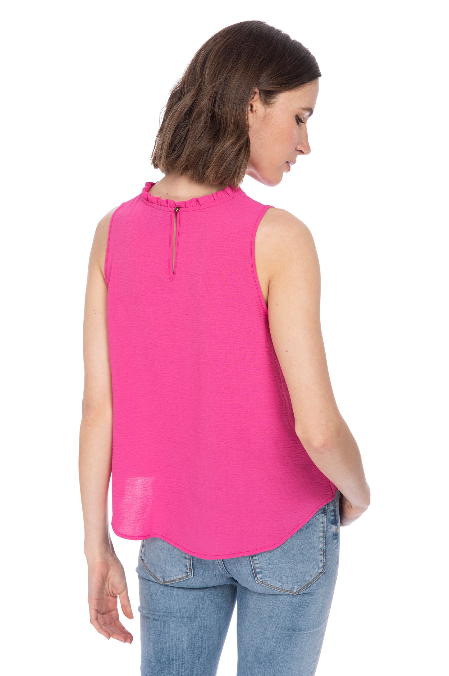 RUFFLE NECK TANK