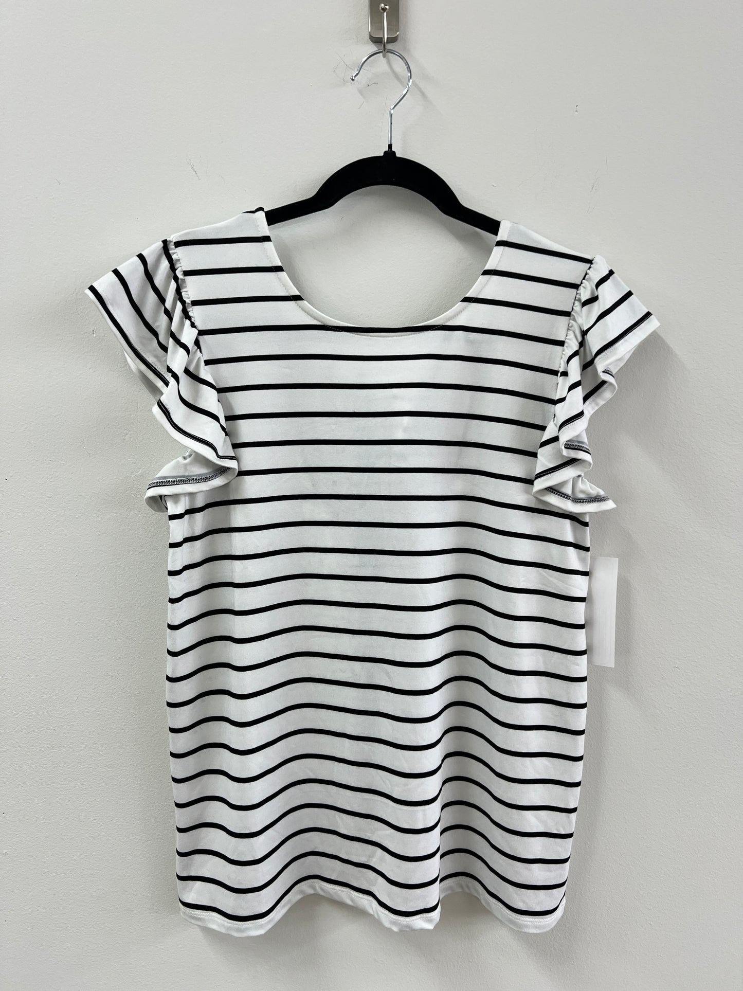 FLUTTER SLEEVE BACK TIE BUTTER KNIT TOP