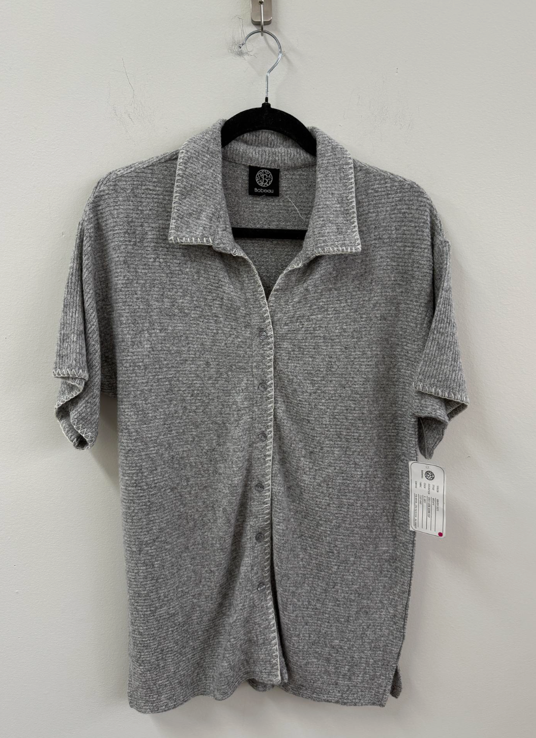 WHIP STITCH BUTTON DOWN COZY TOP