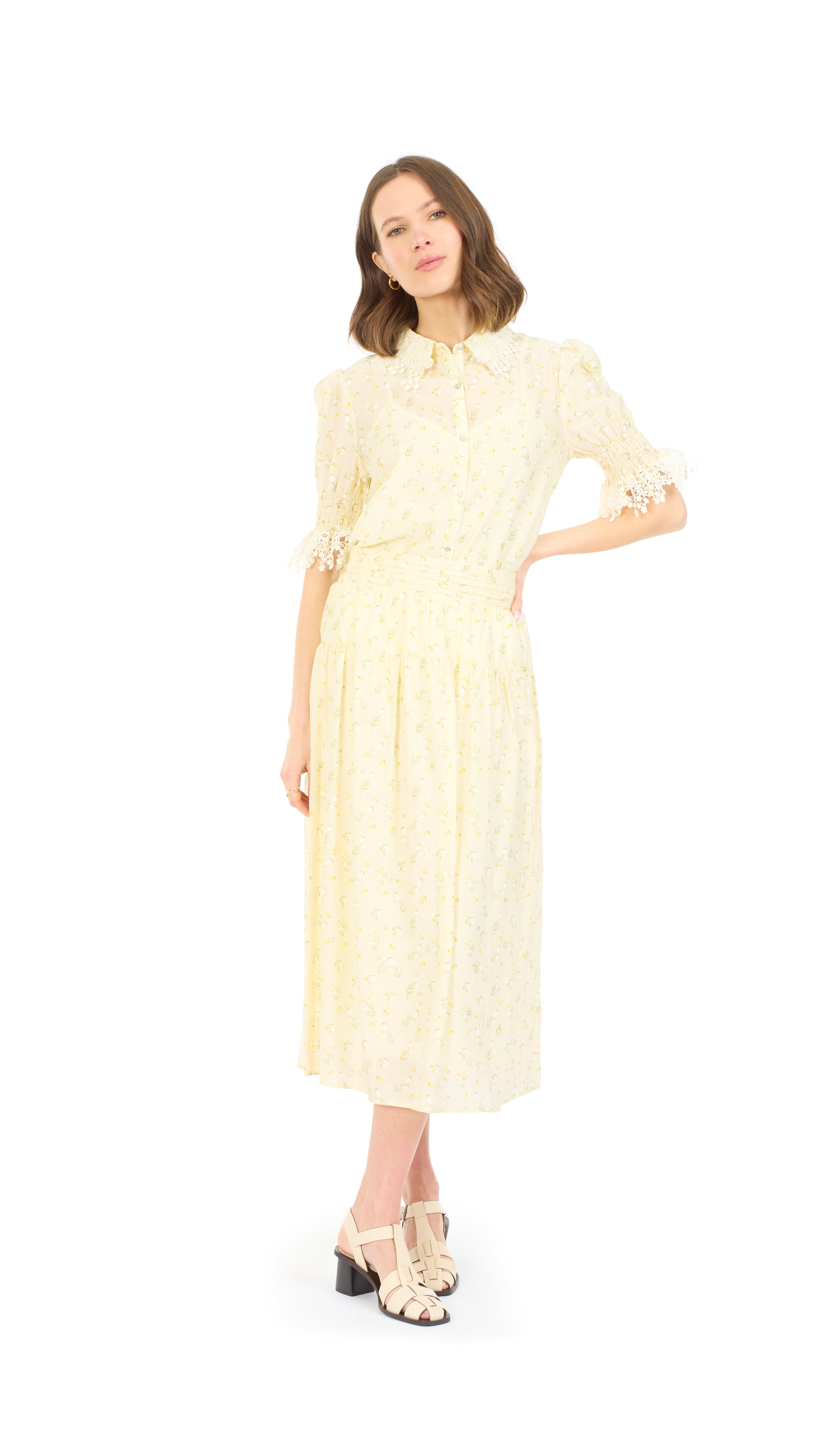 bobeau lace dress Bobeau Cream and White Lace Dress XS (0-2)