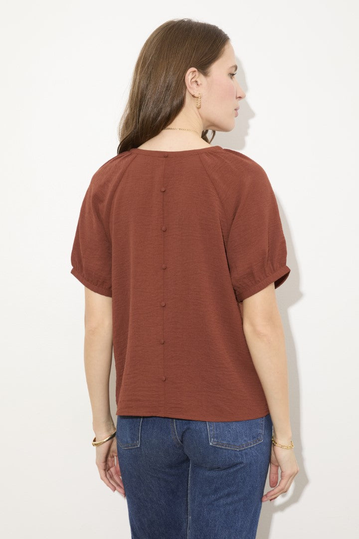 UMMA U-NECK SMOCKED TOP
